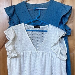Summer’s End PRICE DROP!  Bundle of 2 Camisa Eyelet Cap Sleeve Size XXL